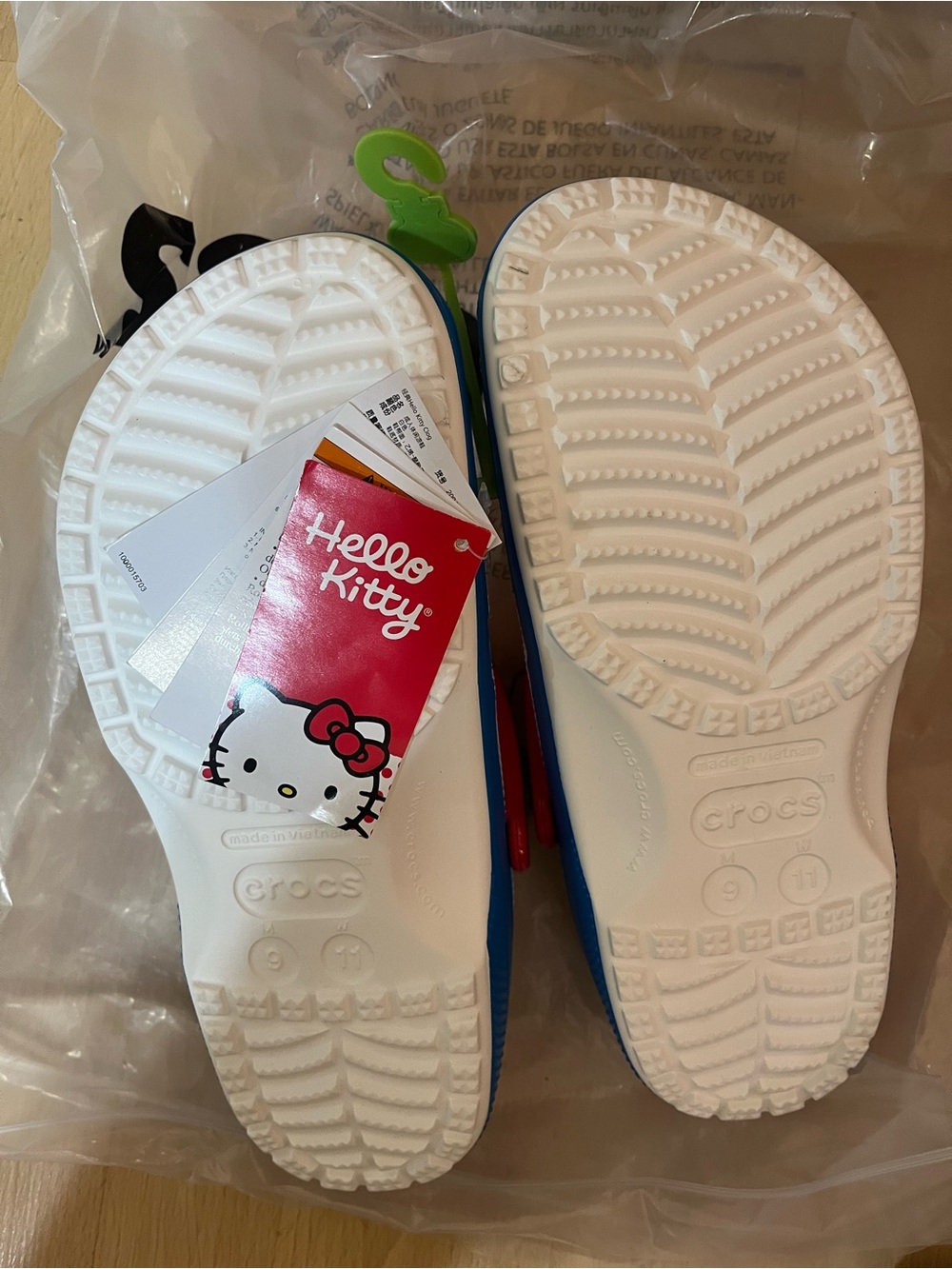 CROCS White Mules with Red Strap and Hello Kitty Accent - Picture 3 of 3